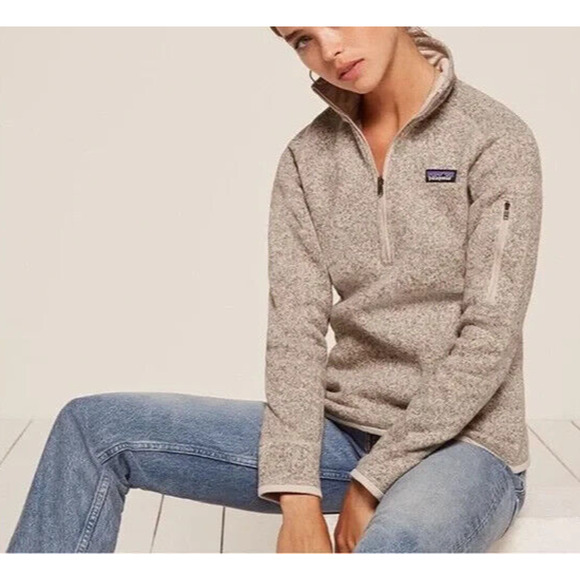 Patagonia Sweaters - Patagonia Better Sweater 1/4 Zip Gray Beige Women’s Size Medium Style 25617